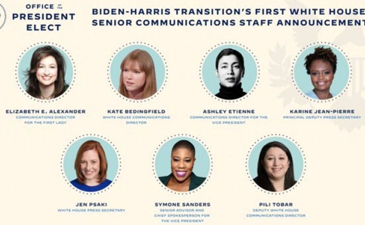 Biden presentó su nuevo equipo de comunicación, compuesto enteramente por mujeres