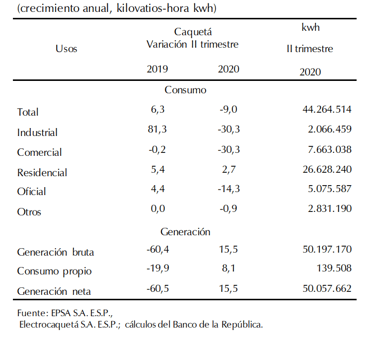 Consumo de energía eléctrica y generación, región Centro.