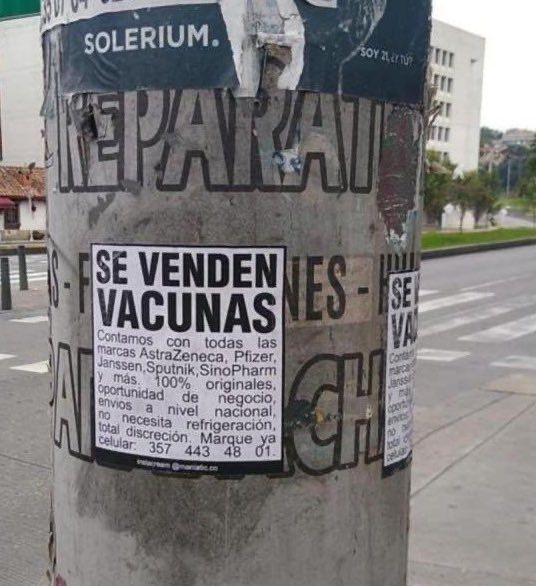 ¿Una broma? Empezaron a circular carteles de «Se venden vacunas»