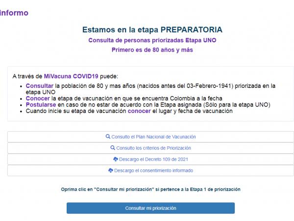 Habilitado portal ‘Mi Vacuna’