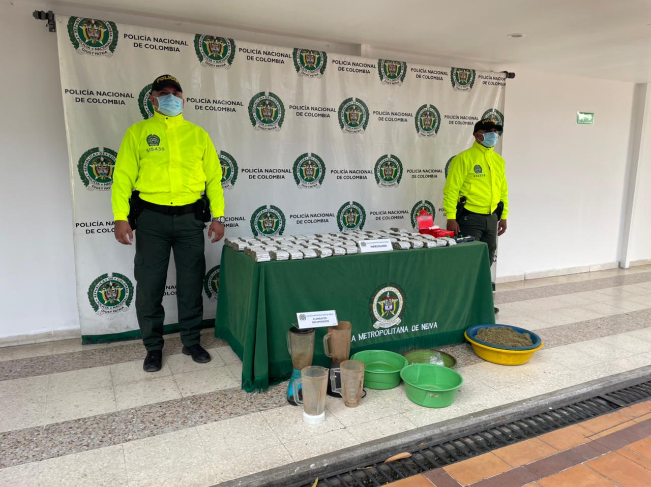 Incautadas 9 mil dosis de marihuana en barrio Galán de Neiva listas para su comercialización