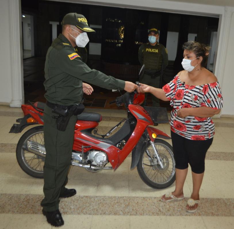 Autoridades recuperaron motocicleta que había sido hurtada