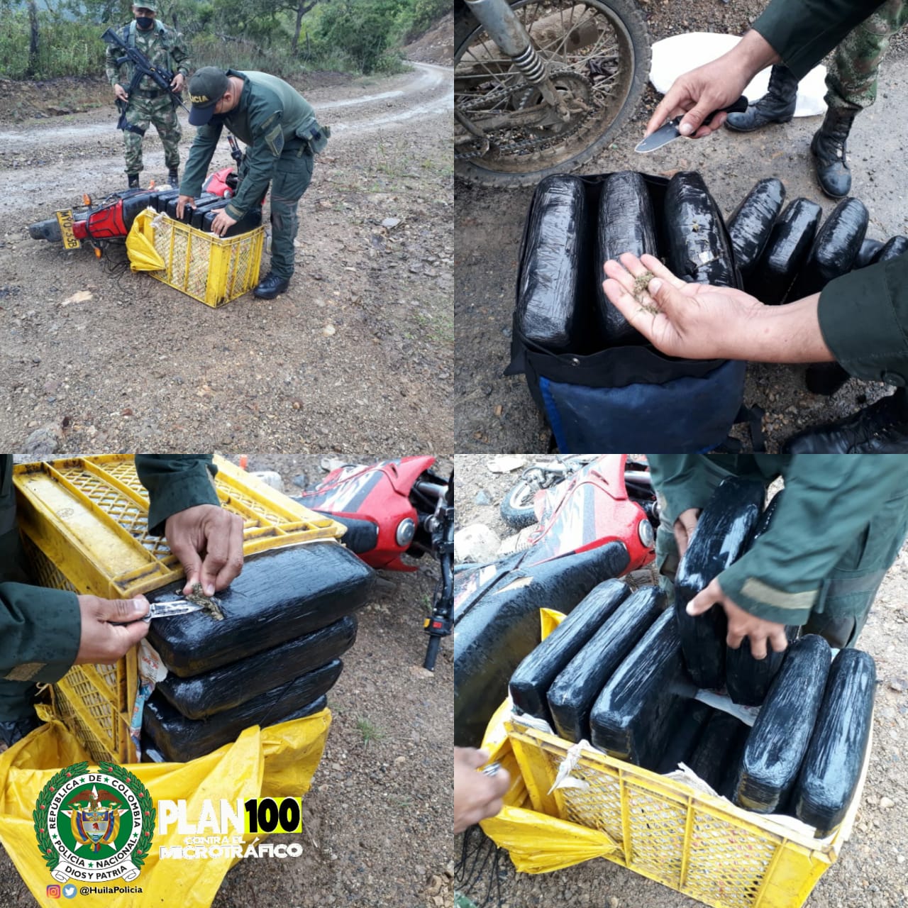 Capturan a sujeto con 65 kilos de marihuana en Nátaga