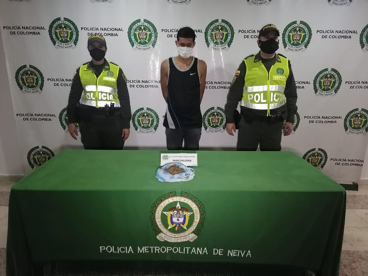 Sujeto fue capturado en flagrancia con sustancias psicoactivas