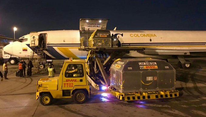 Llegó nuevo lote con 100.620 vacunas de Pfizer a Colombia