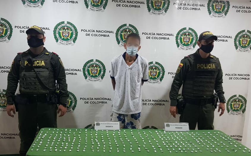 Sujeto fue capturado por portar 350 papeletas de bazuco