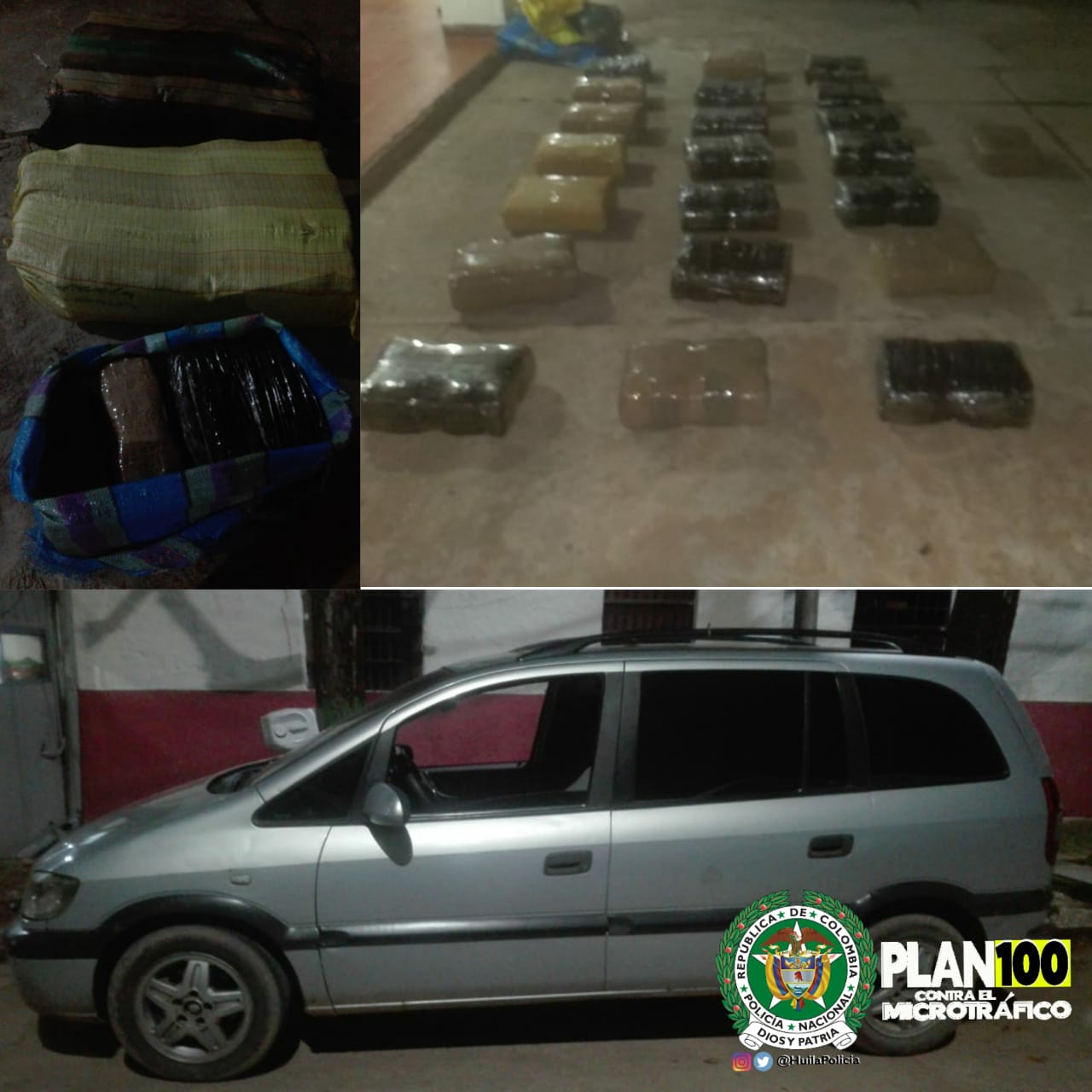 Capturados transportando 100 kilos de marihuana en Yaguará