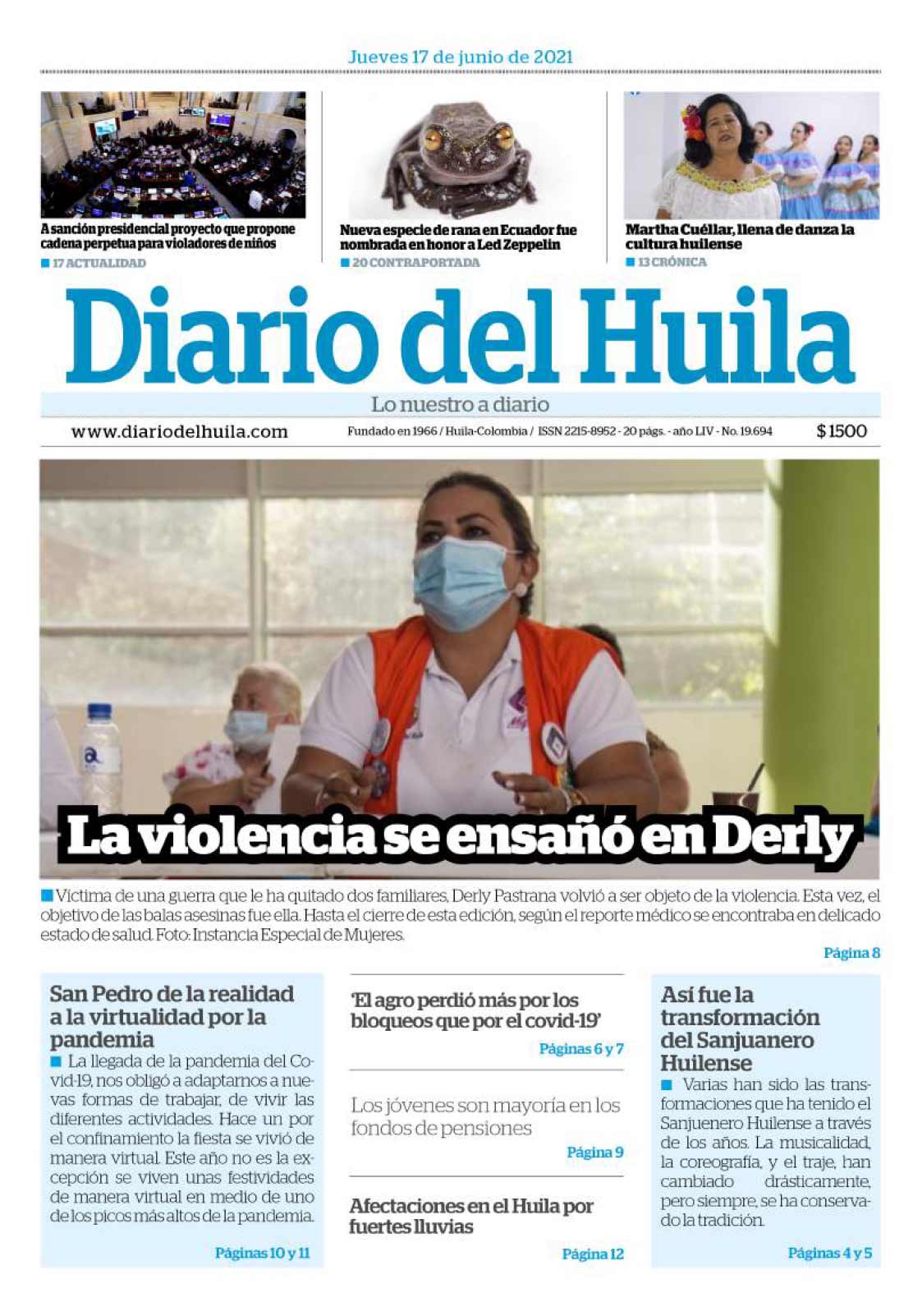 Diario del Huila 17 de junio de 2021