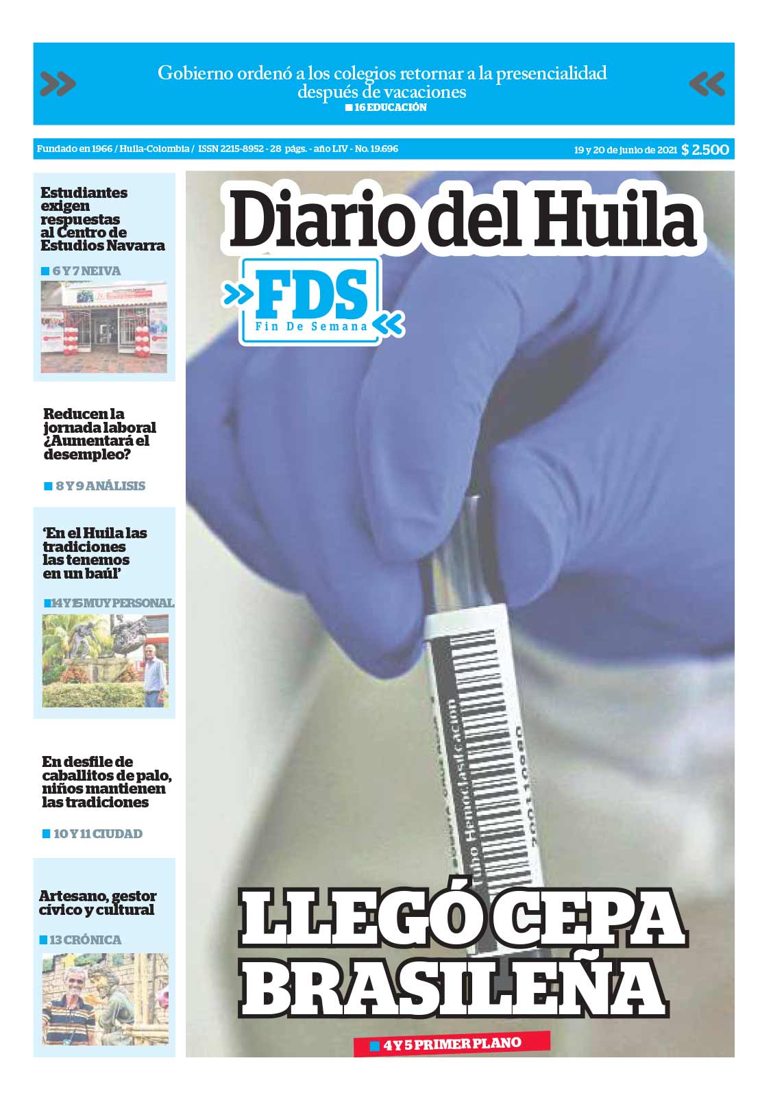 Diario del Huila 19 de junio de 2021