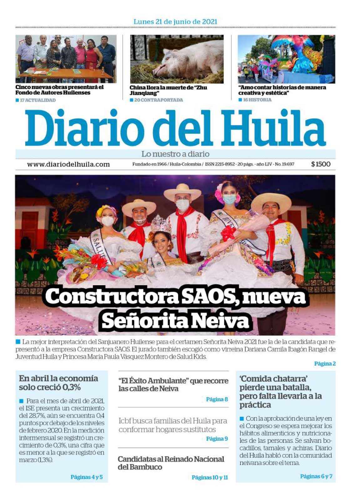 Diario del Huila 21 de junio de 2021