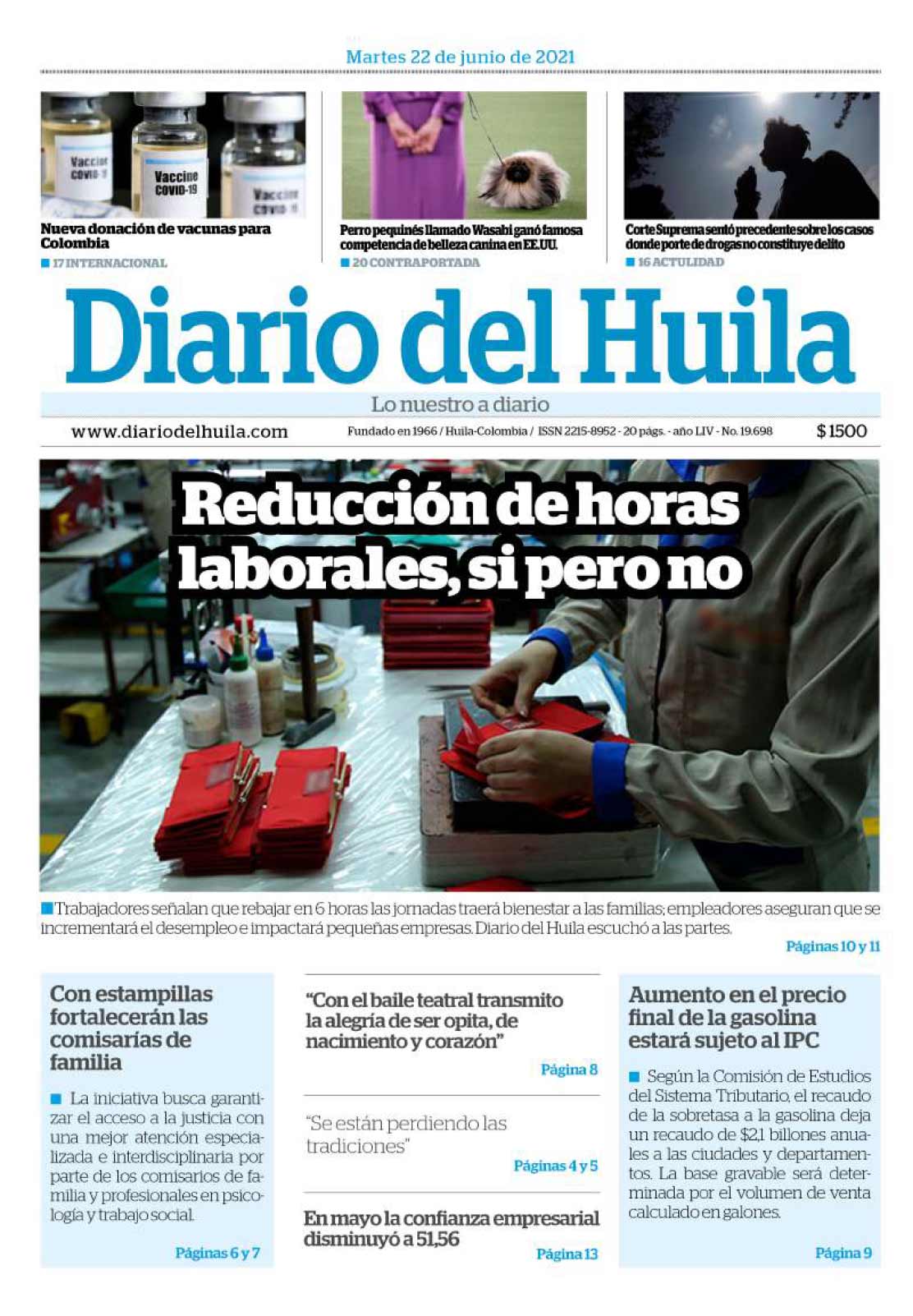 Diario del Huila 22 de junio de 2021