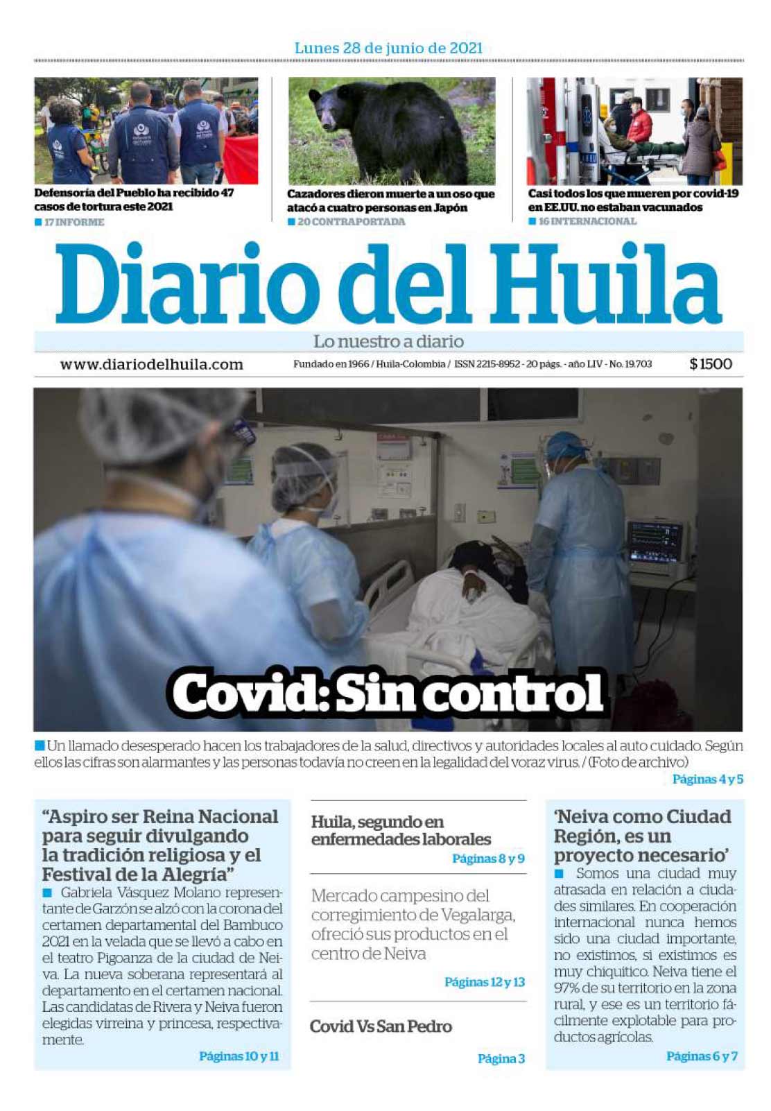 Diario del Huila 28 de junio de 2021