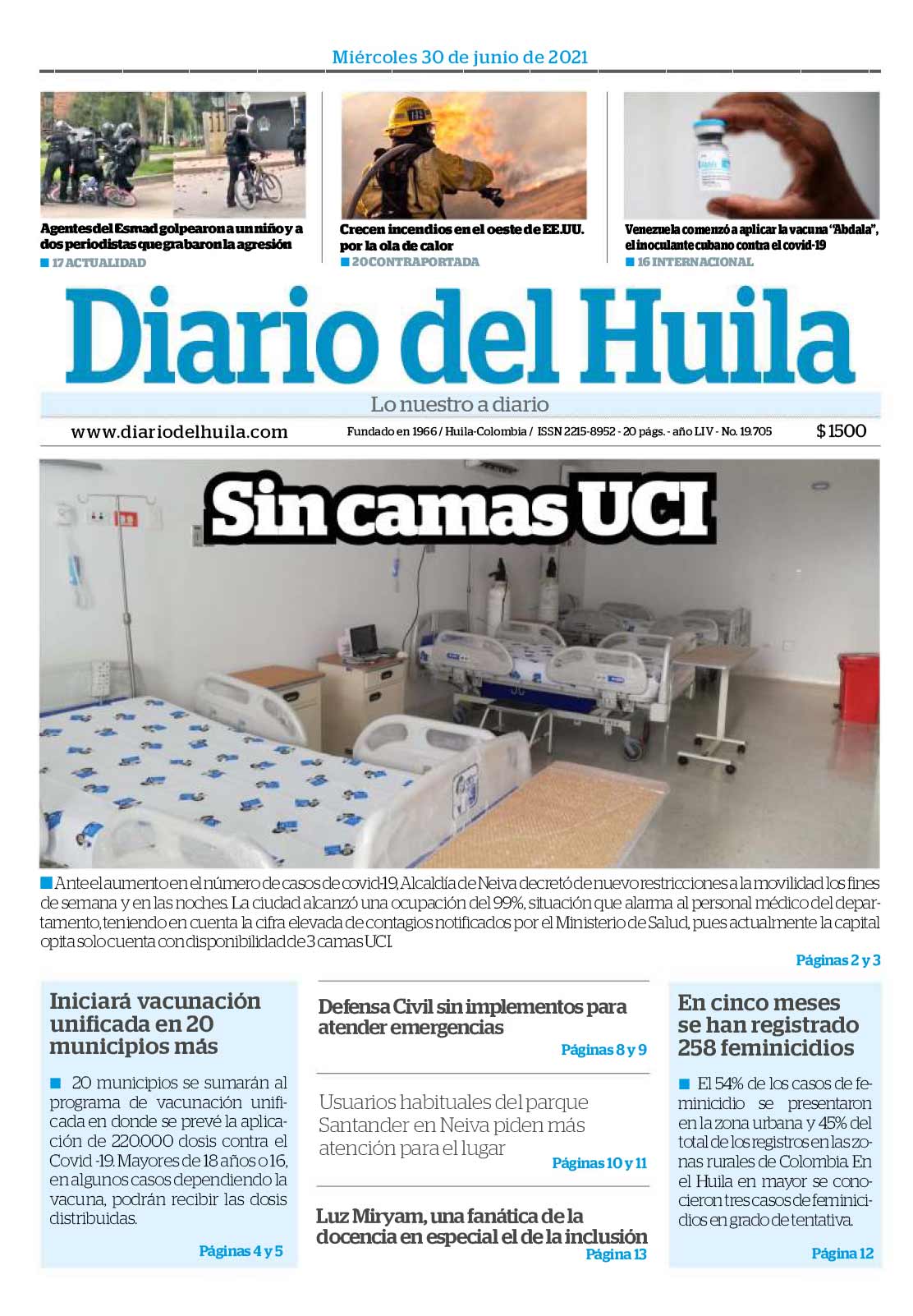 Diario del Huila 30 de junio de 2021