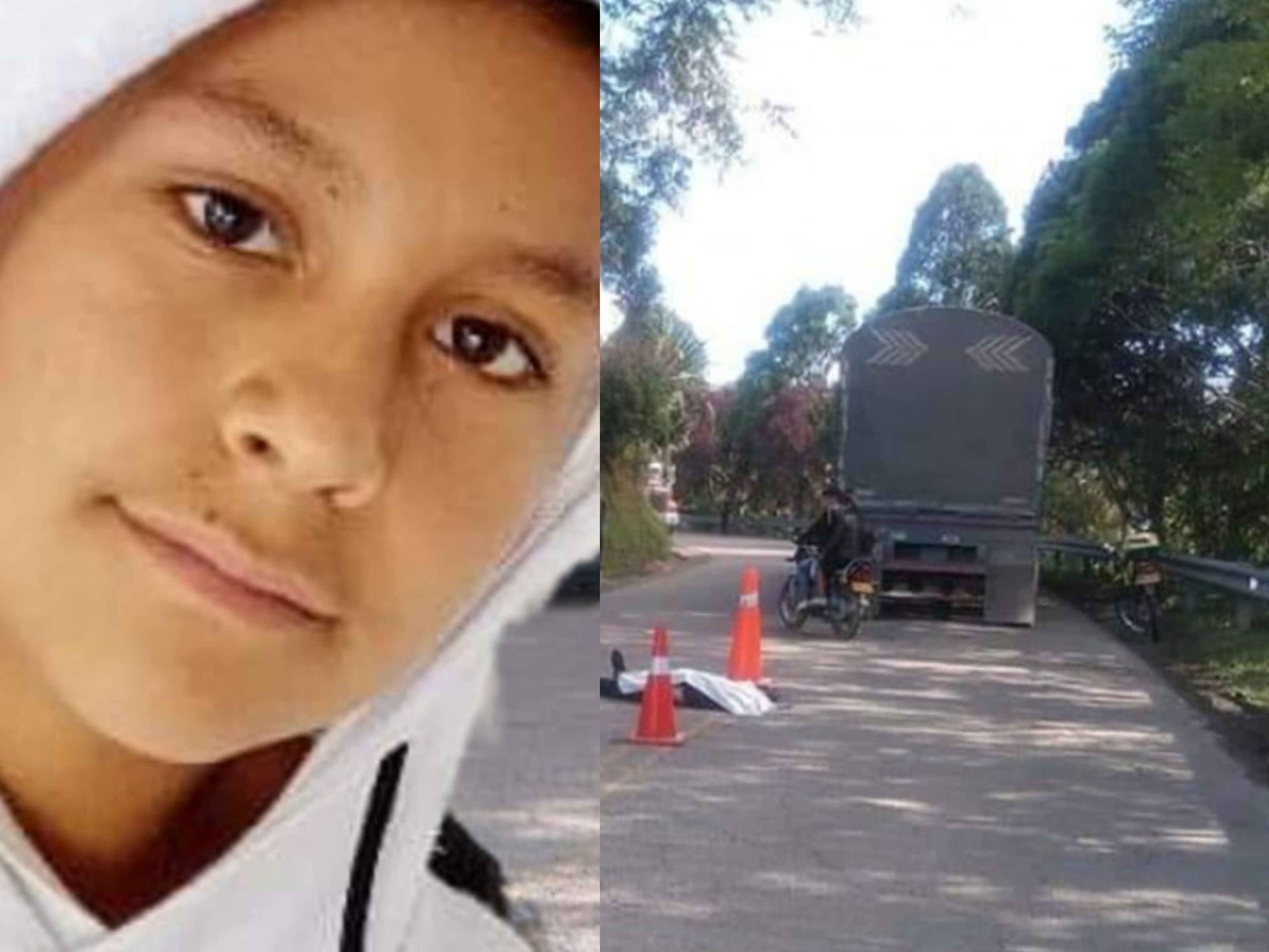 Menor de edad murió luego de chocar contra un camión