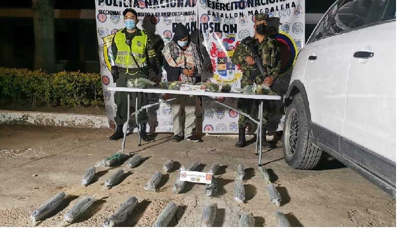 Cayó con 30 kilos de base de coca