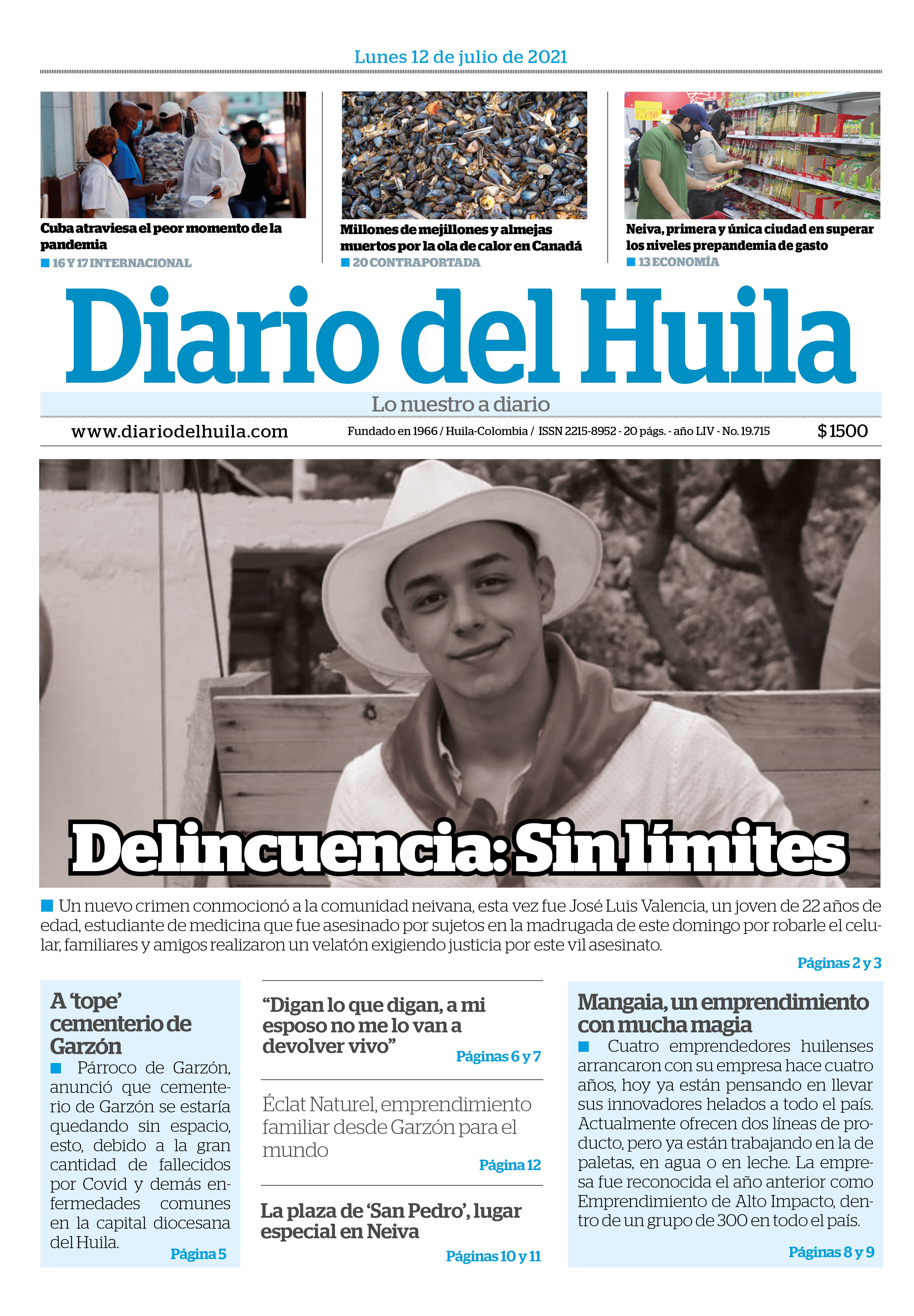 Diario del Huila 12 de julio de 2021