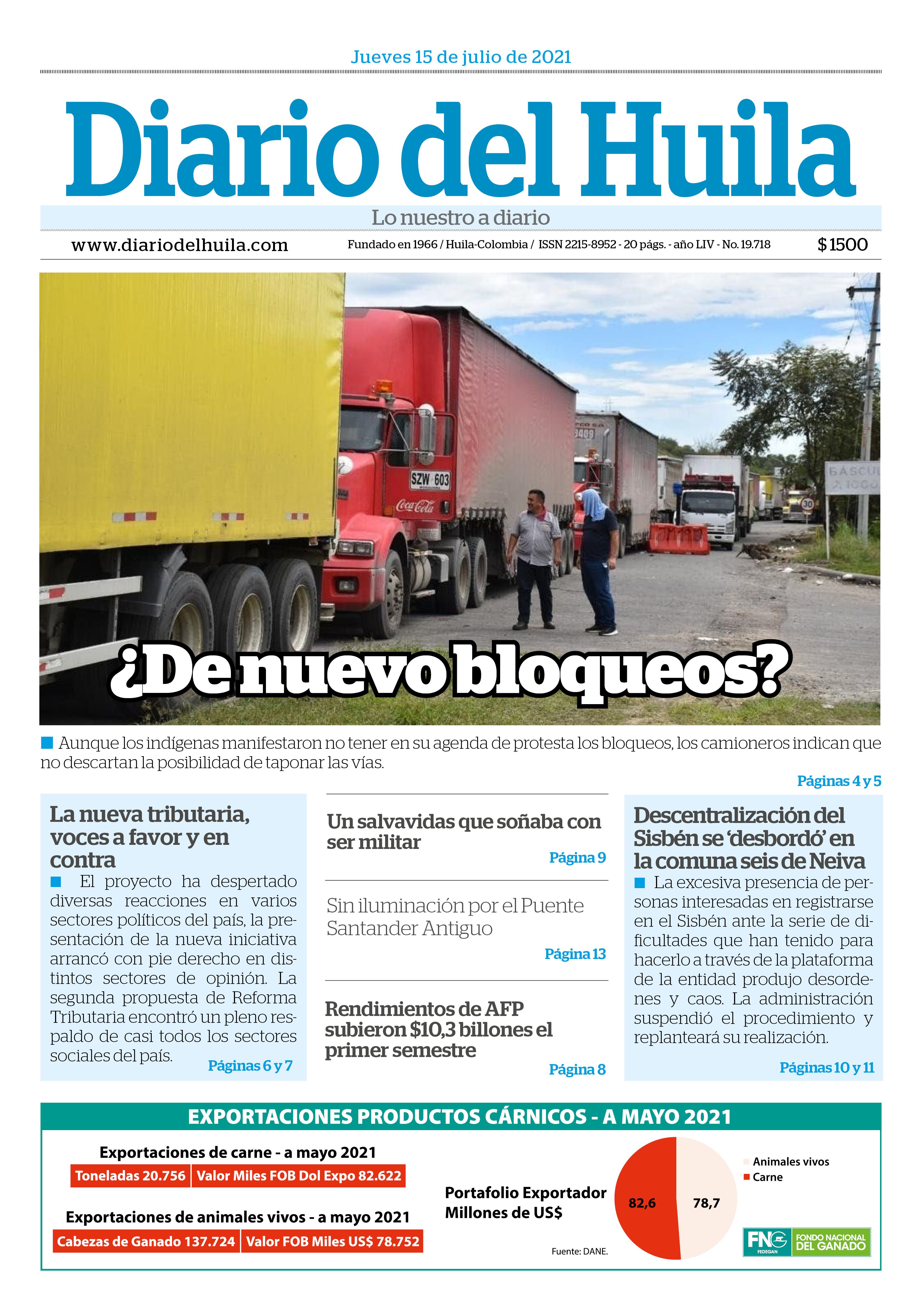 Diario del Huila 15 de julio 2021