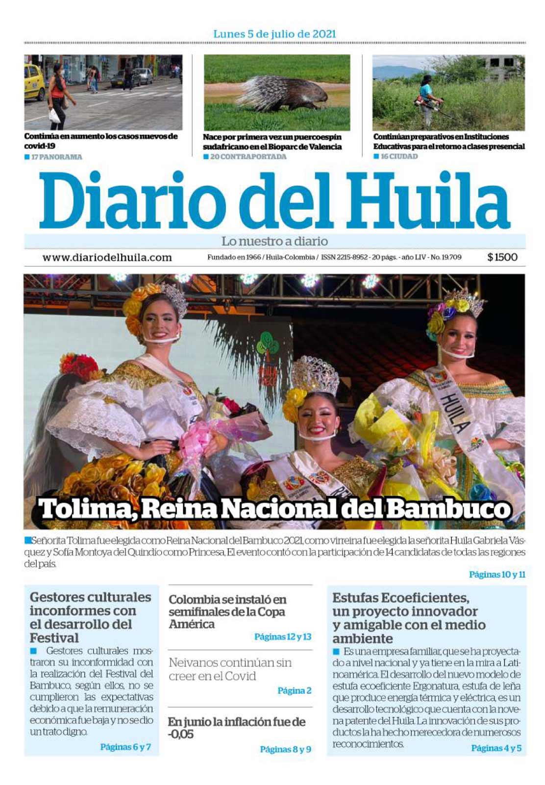 Diario del Huila 5 de julio de 2021