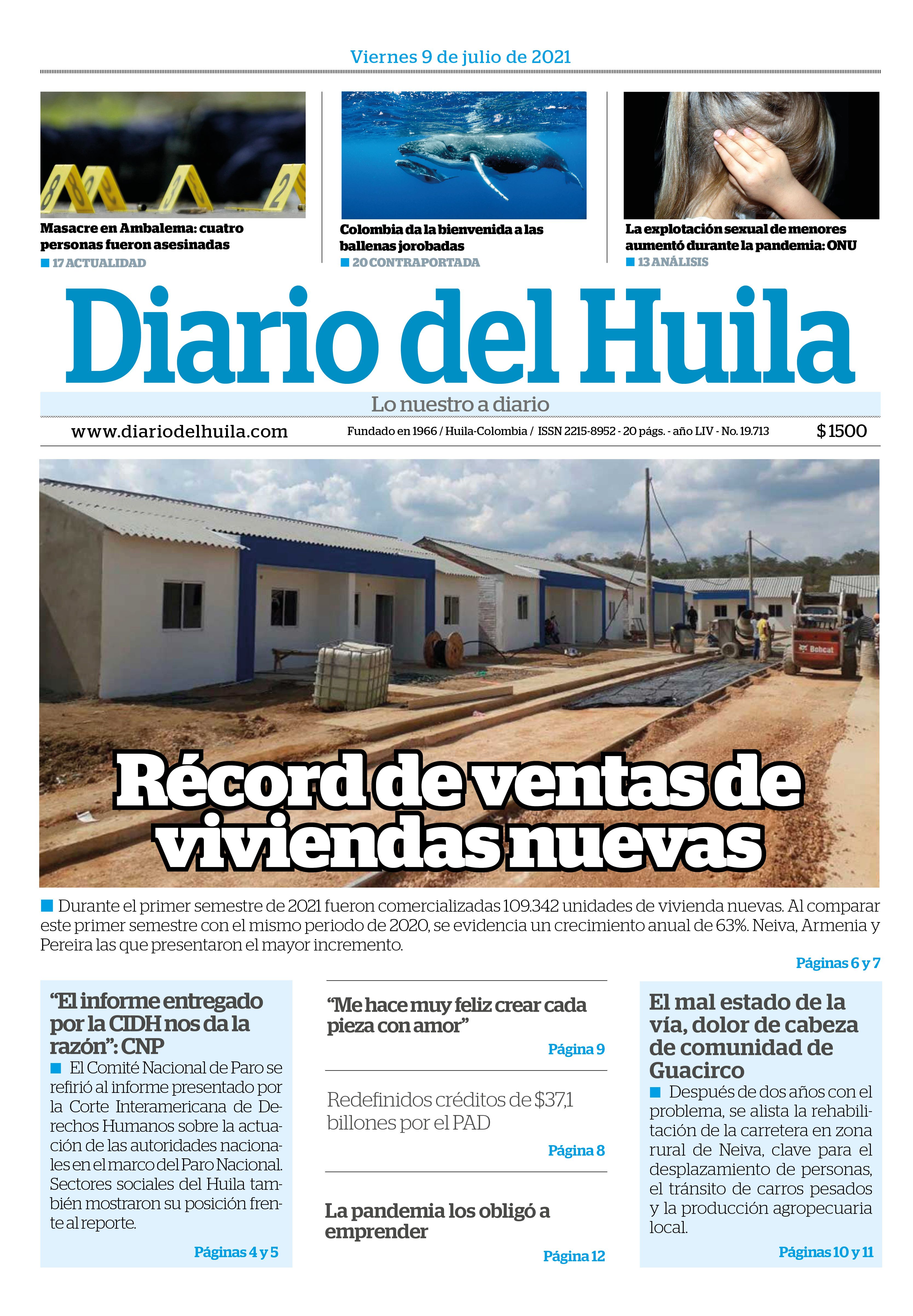 Diario del Huila 9 de julio 2021