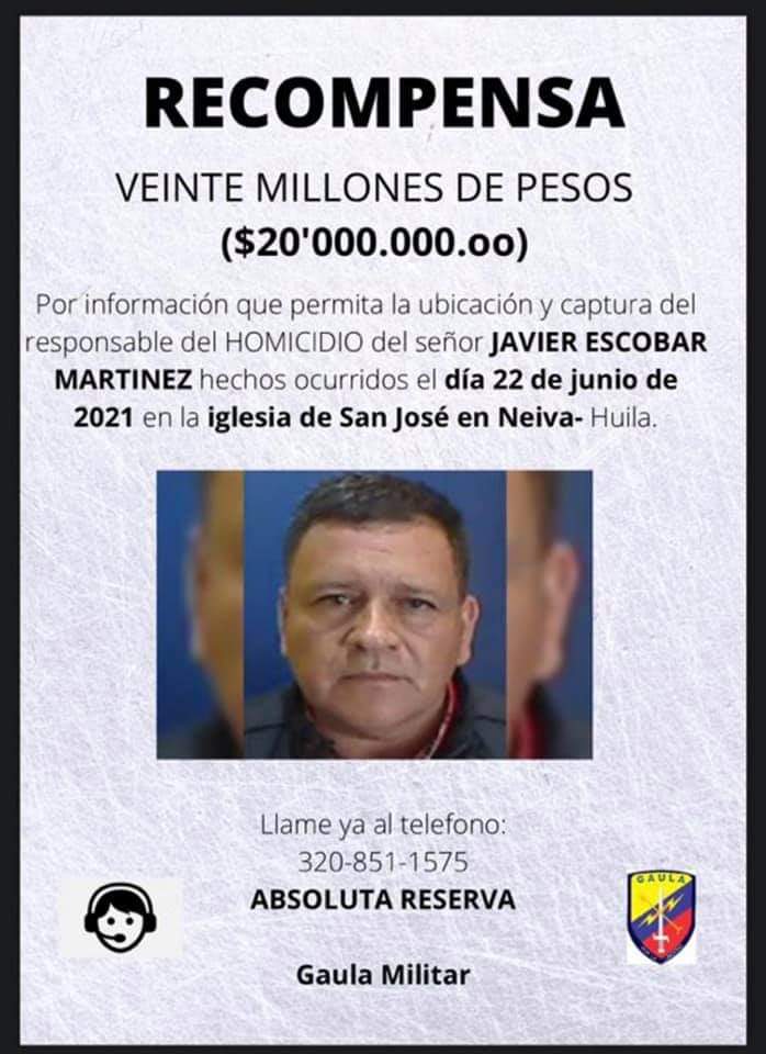 Recompensa de $20 millones por información sobre homicida del ex coronel Escobar Martínez